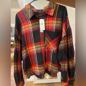 Brand new with tag! Colorful Plaid Button-Up Shirt